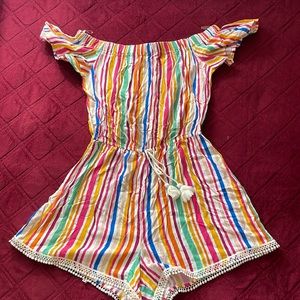 Rainbow romper.